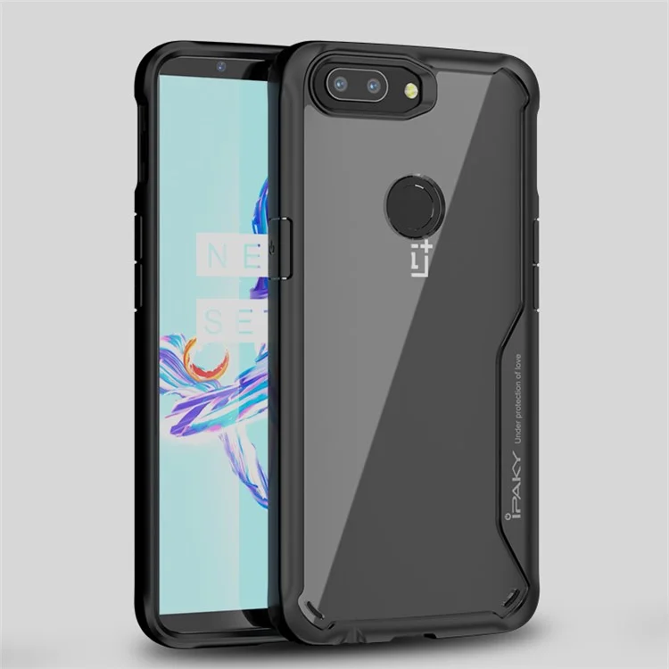 IPAKY Anti-drop PC + TPU Hybrid Case for OnePlus 5T - Black
