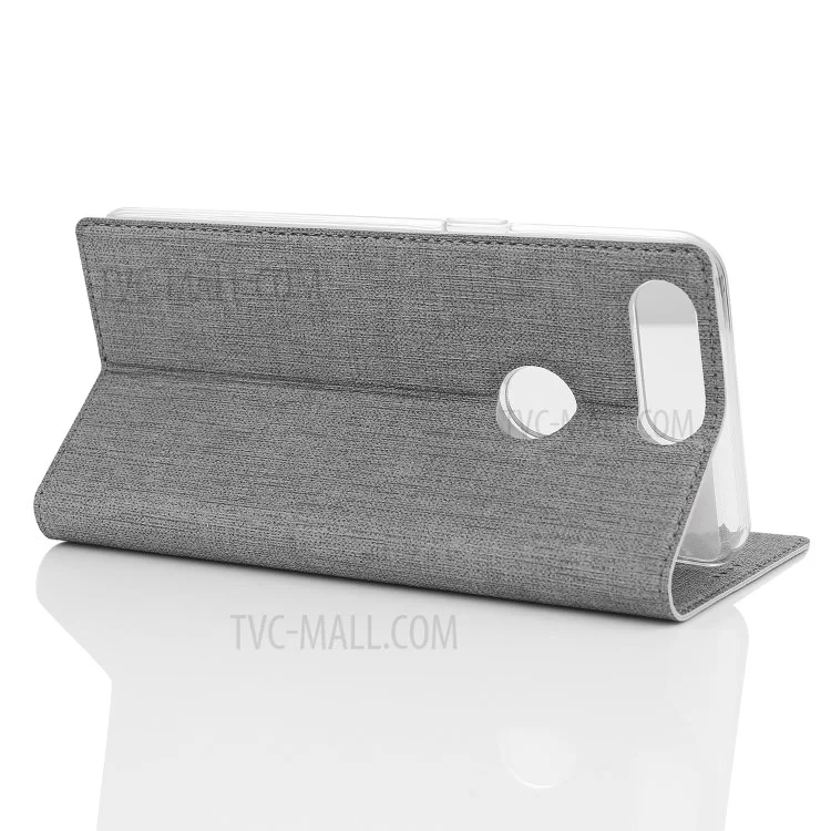 VILI DMX Cross Texture Card Holder Leather Stand Case for OnePlus 5T - Grey