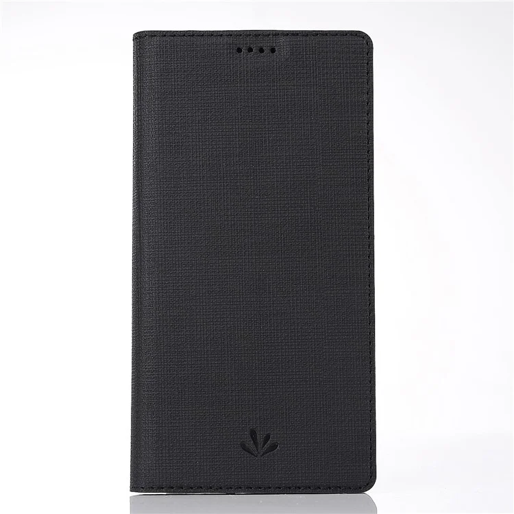 VILI DMX Cross Texture Card Holder Leather Stand Cover for OnePlus 5T - Black