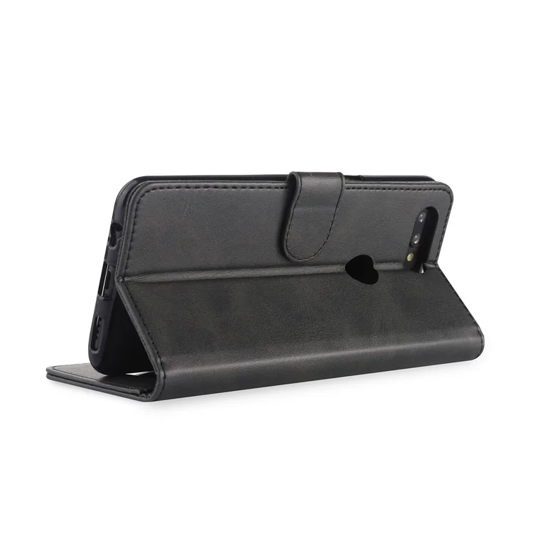 LC.IMEEKE Wallet Stand Leather Mobile Phone Case for OnePlus 5T - Black