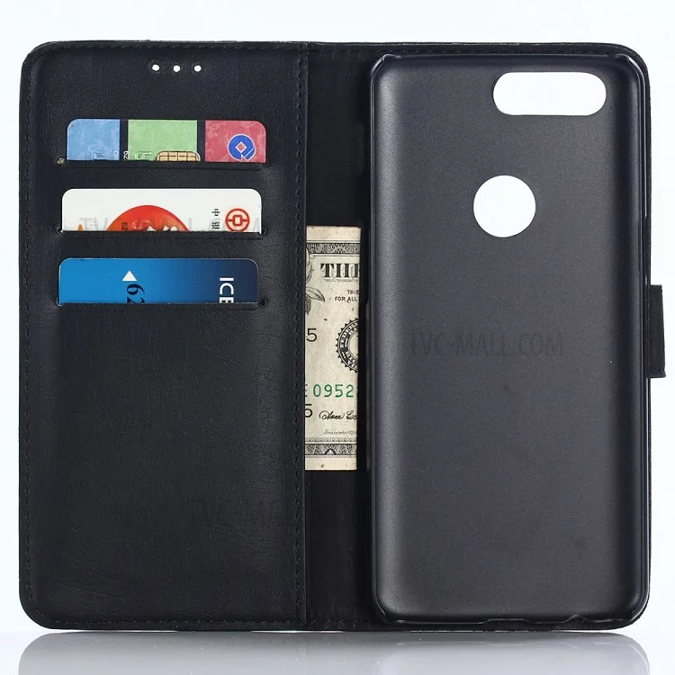 Retro Style Leather Wallet Case for OnePlus 5T - Black