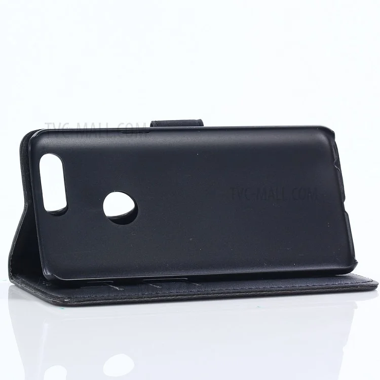 Retro Style Leather Wallet Case for OnePlus 5T - Black