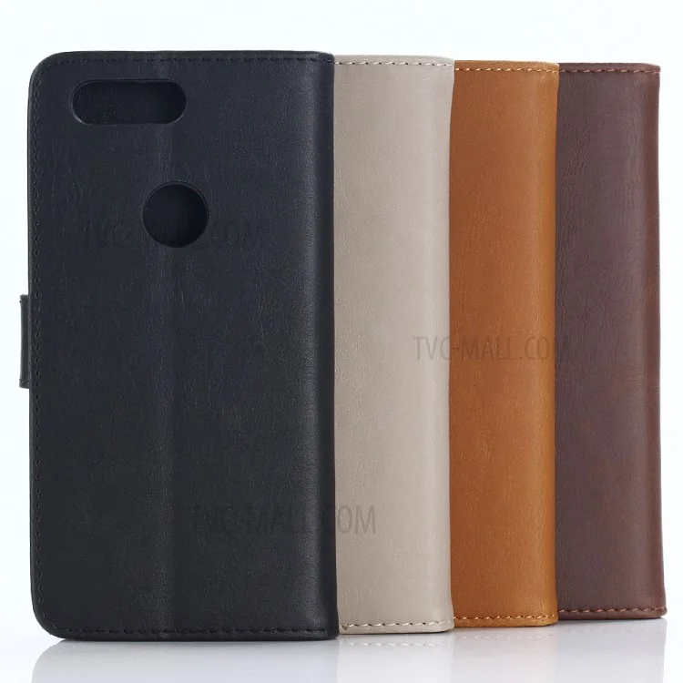 Retro Style Leather Wallet Case for OnePlus 5T - Black