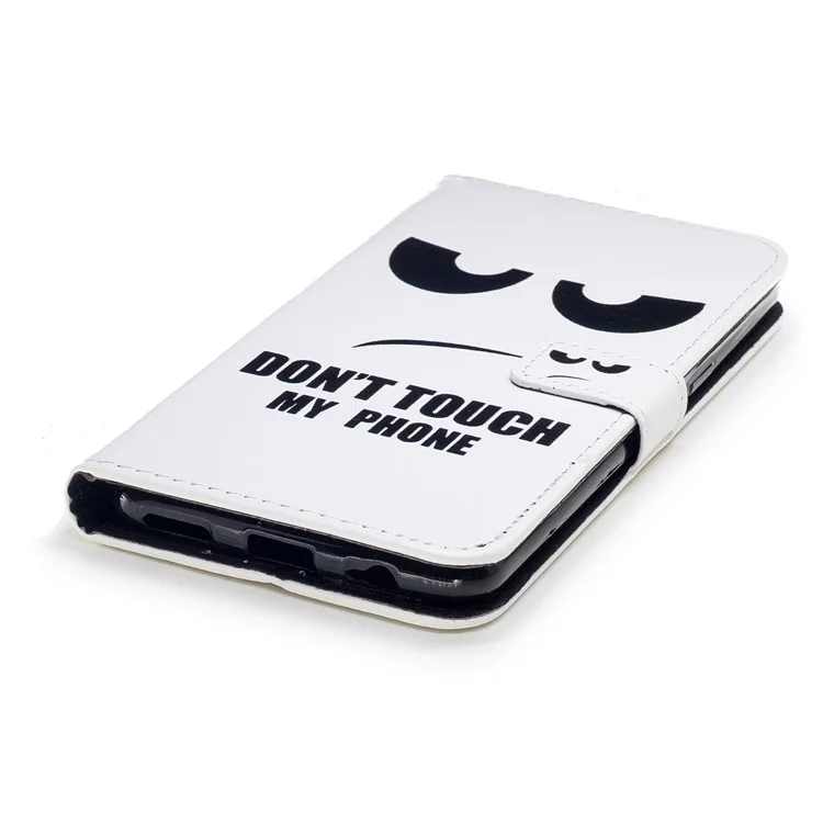 Embossing Leather Wallet Stand Mobile Case for OnePlus 5T - Do Not Touch My Phone
