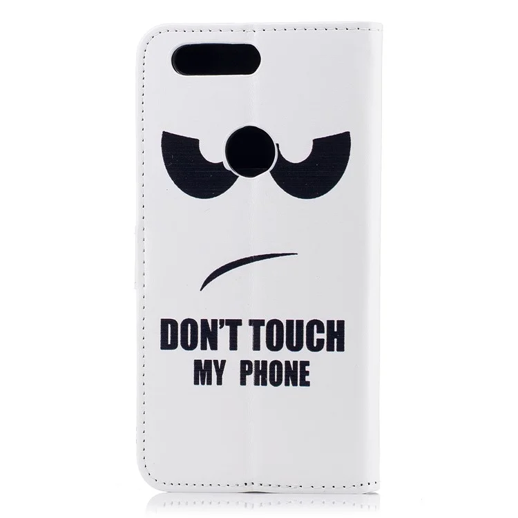 Embossing Leather Wallet Stand Mobile Case for OnePlus 5T - Do Not Touch My Phone