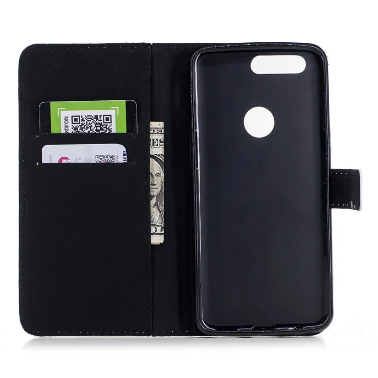 Embossing Leather Wallet Stand Mobile Case for OnePlus 5T - Do Not Touch My Phone