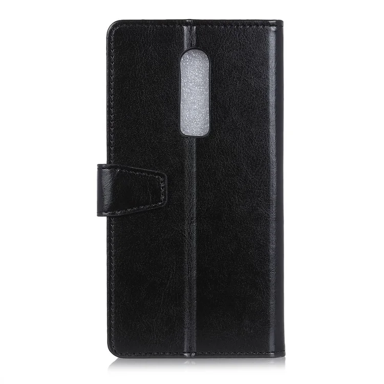 Crazy Horse Texture PU Leather Case for OnePlus 6 - Black