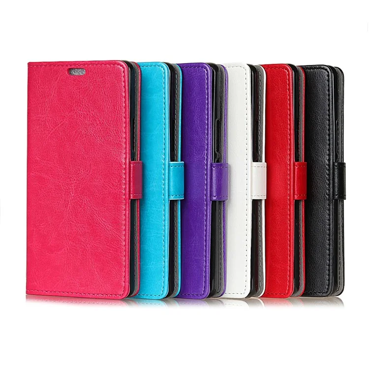 Crazy Horse Texture PU Leather Case for OnePlus 6 - Black