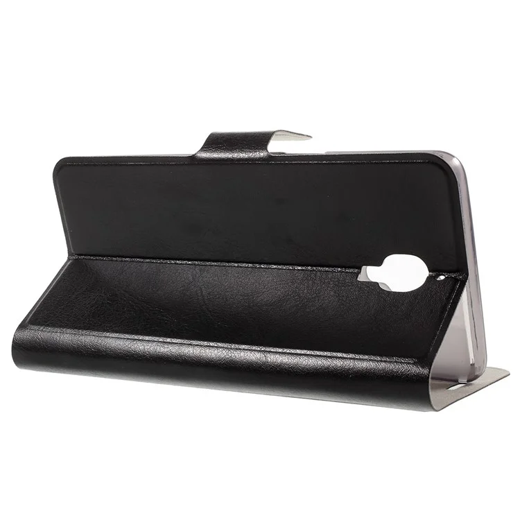 Crazy Horse Leather Card Holder Stand Case for OnePlus 3T / 3 - Black