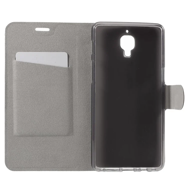 Crazy Horse Leather Card Holder Stand Case for OnePlus 3T / 3 - Black