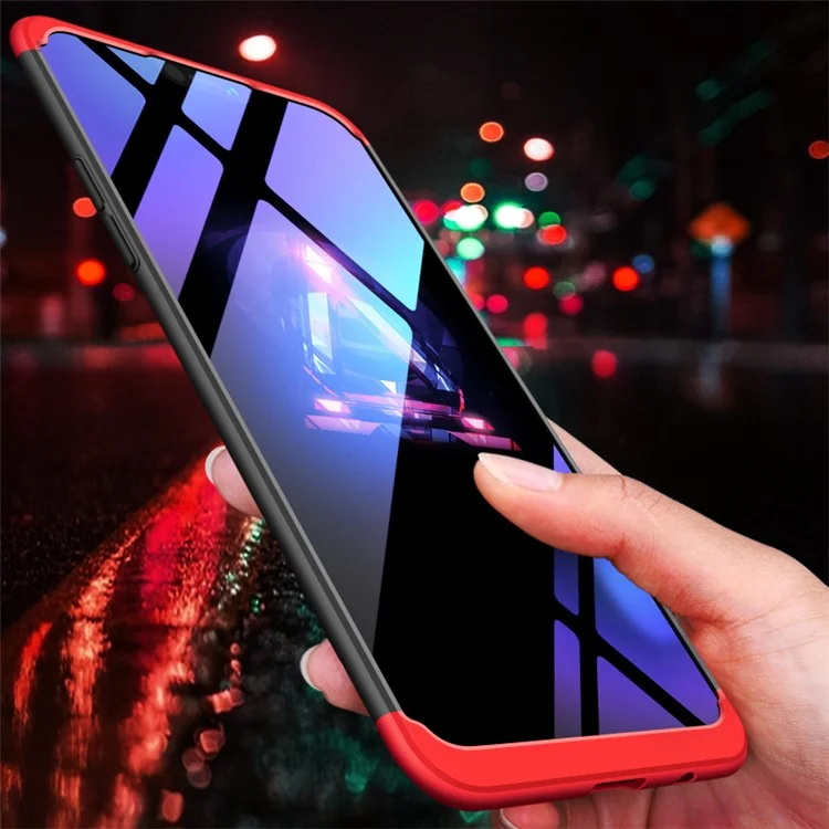 GKK Detachable 3-piece Matte PC Hard Case for OnePlus 6 - Black / Red
