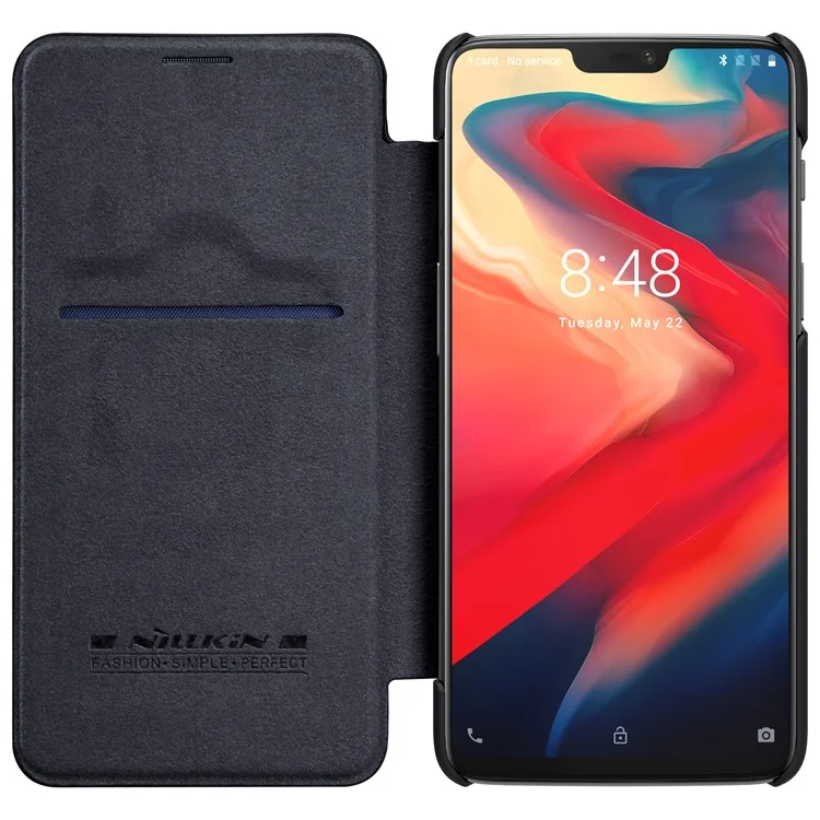 NILLKIN Qin Series Leather Card Holder Case for OnePlus 6 - Black