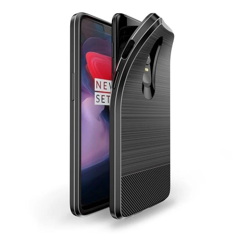 DUX DUCIS MOJO Series Carbon Fiber Brushed TPU Case for OnePlus 6 - Black
