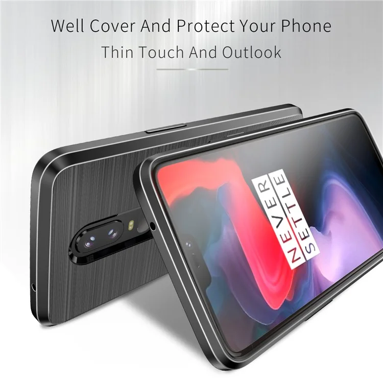 DUX DUCIS MOJO Series Carbon Fiber Brushed TPU Case for OnePlus 6 - Black