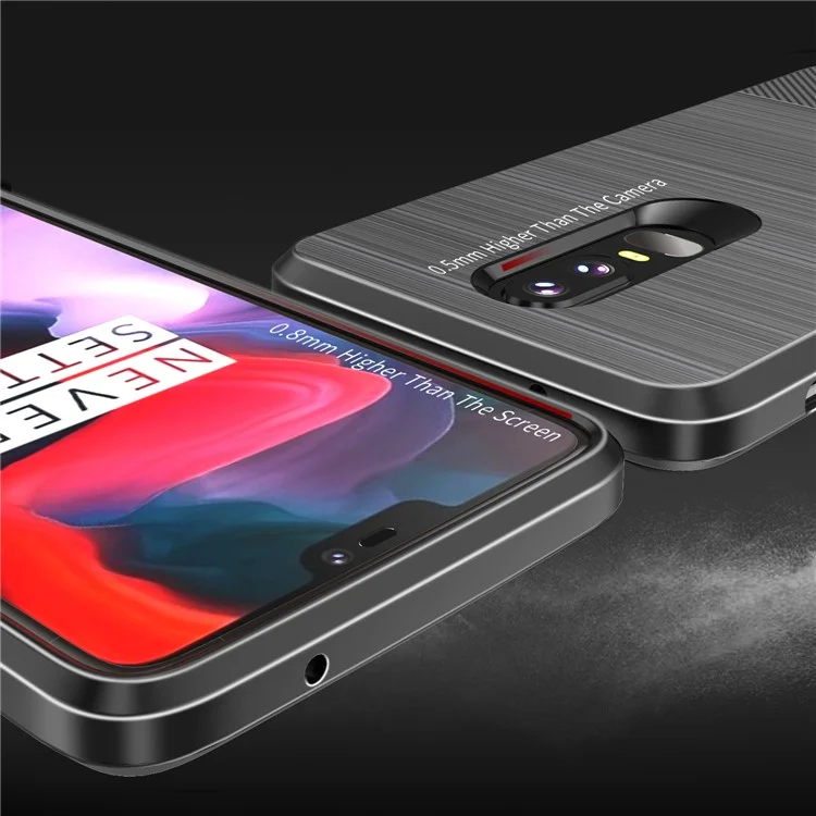 DUX DUCIS MOJO Series Carbon Fiber Brushed TPU Case for OnePlus 6 - Black