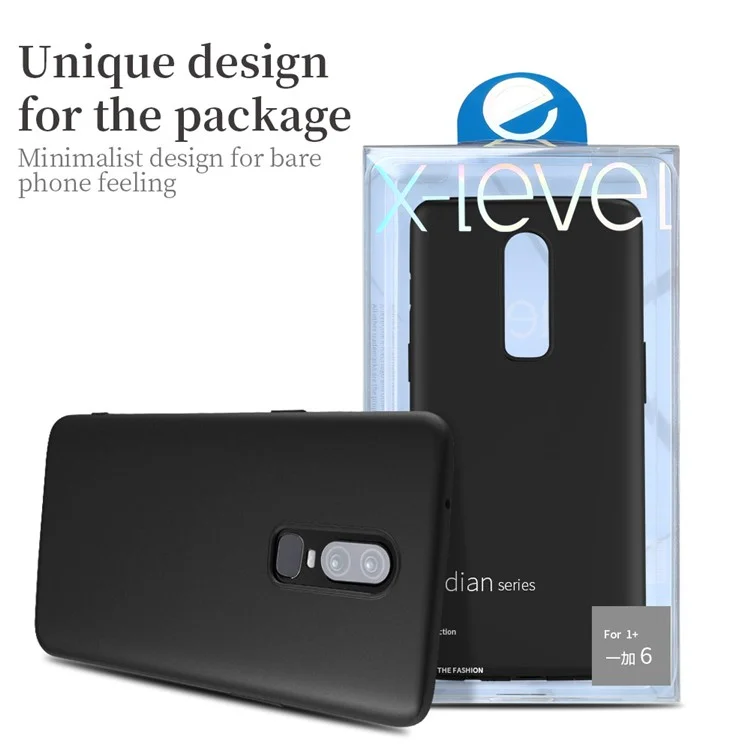 X-LEVEL Ultra-thin Frosted TPU Case for OnePlus 6 - Black