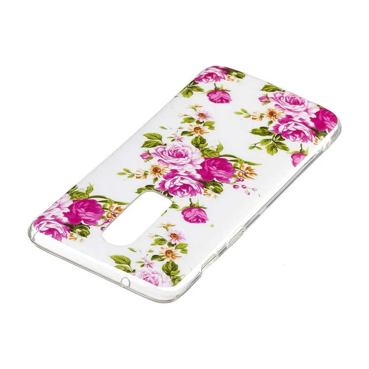 Noctilucent IMD TPU Back Phone Case for OnePlus 6 - Vivid Flowers