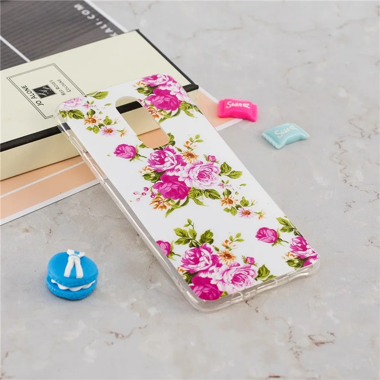 Noctilucent IMD TPU Back Phone Case for OnePlus 6 - Vivid Flowers