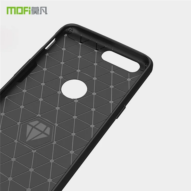 Textura de Fibra MOFI Coberta Cubra de Teléfono TPU Para OnePlus 5T - Negro