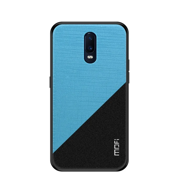 MOFI Bright Shield II Bi-color Cloth Coated PC TPU Cell Phone Cover for OnePlus 6T - Blue