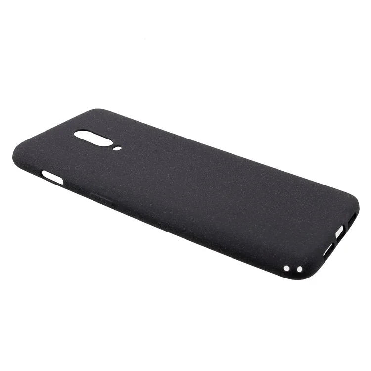 Case de Teléfono de Gelatina Tpu Mate de Piel de Piel Para OnePlus 6T - Negro