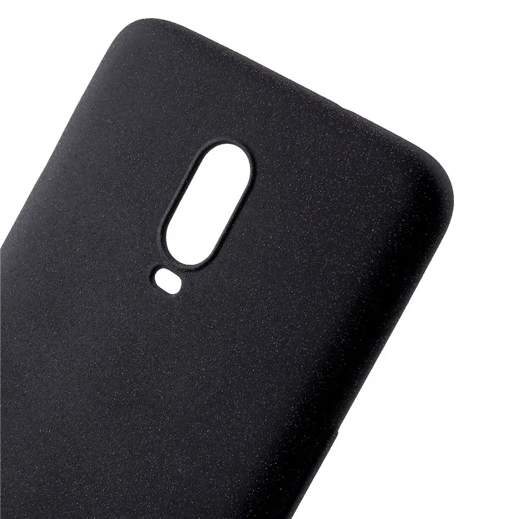 Case de Teléfono de Gelatina Tpu Mate de Piel de Piel Para OnePlus 6T - Negro