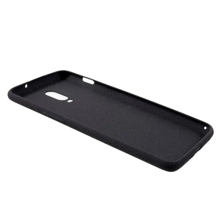 Case de Teléfono de Gelatina Tpu Mate de Piel de Piel Para OnePlus 6T - Negro