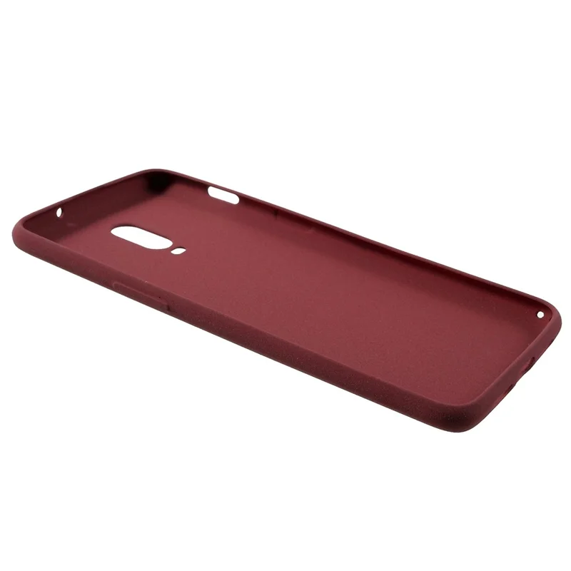 Skin-touch Matte TPU Jelly Mobile Case for OnePlus 6T - Wine Red