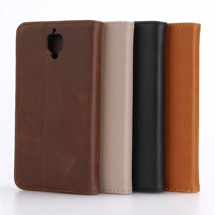 Retro Style Stand Leather Shell Cover for OnePlus 3T / 3 - Coffee