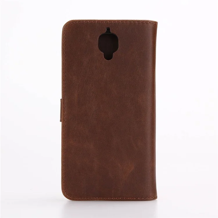 Retro Style Stand Leather Shell Cover for OnePlus 3T / 3 - Coffee