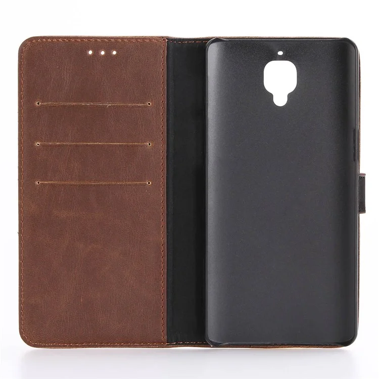 Retro Style Stand Leather Shell Cover for OnePlus 3T / 3 - Coffee