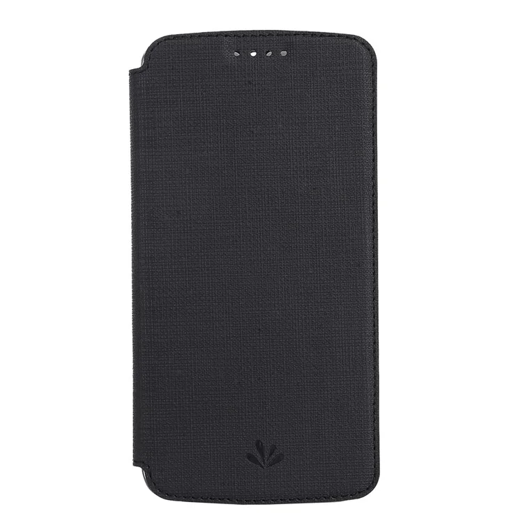 VILI DMX Cross Texture Leather Stand Case with Card Slot for OnePlus 7 - Black