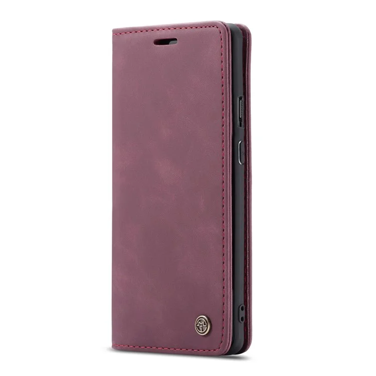 CASEME 013 Series for OnePlus 7 Pro Auto-absorbed Wallet Stand PU Leather Phone Cover - Wine Red