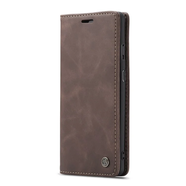 Serie Caseme 013 Series Auto-absorzed Flip Wallet Case Per OnePlus 7 - Caffè