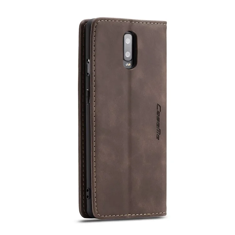 Serie Caseme 013 Series Auto-absorzed Flip Wallet Case Per OnePlus 7 - Caffè