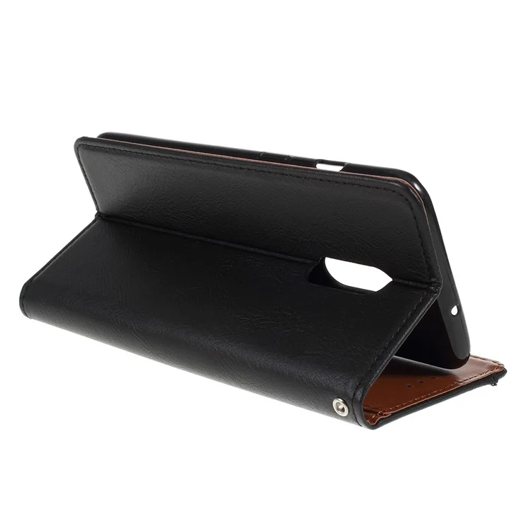 Auto-absorbed Wallet Leather Stand Phone Cover for OnePlus 7 - Black