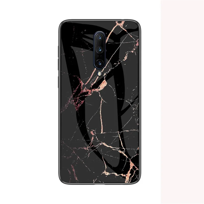 Marble Skin Tempered Glass + PC + TPU Shell for OnePlus 7 Pro - Gold