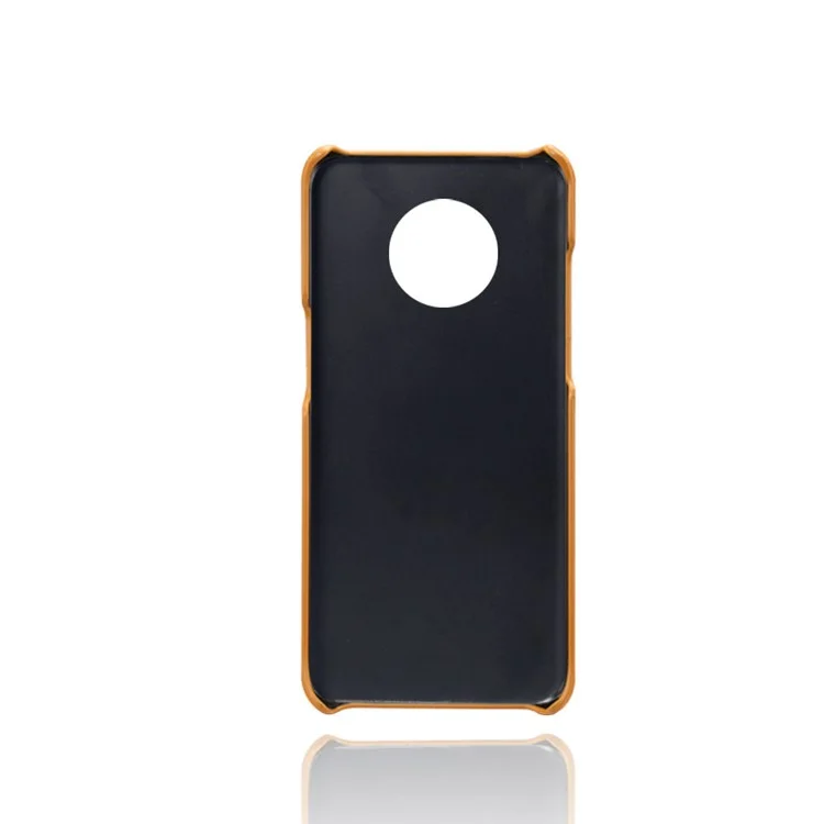 Slots de Cartão Duplo KSQ Caixa de PC de Couro PU Para OnePlus 7T - Laranja
