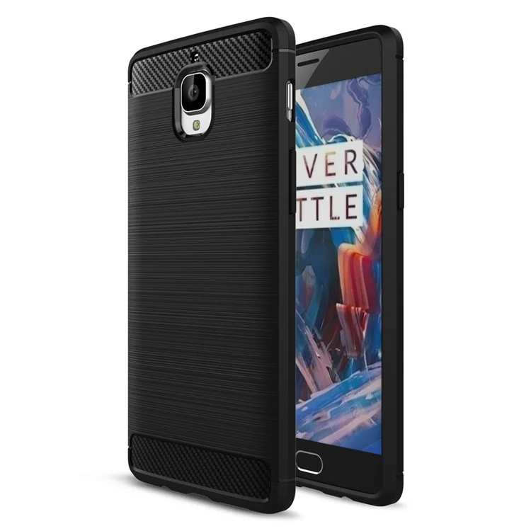 Carbon Fibre Brushed TPU Case for OnePlus 3 / 3T - Black