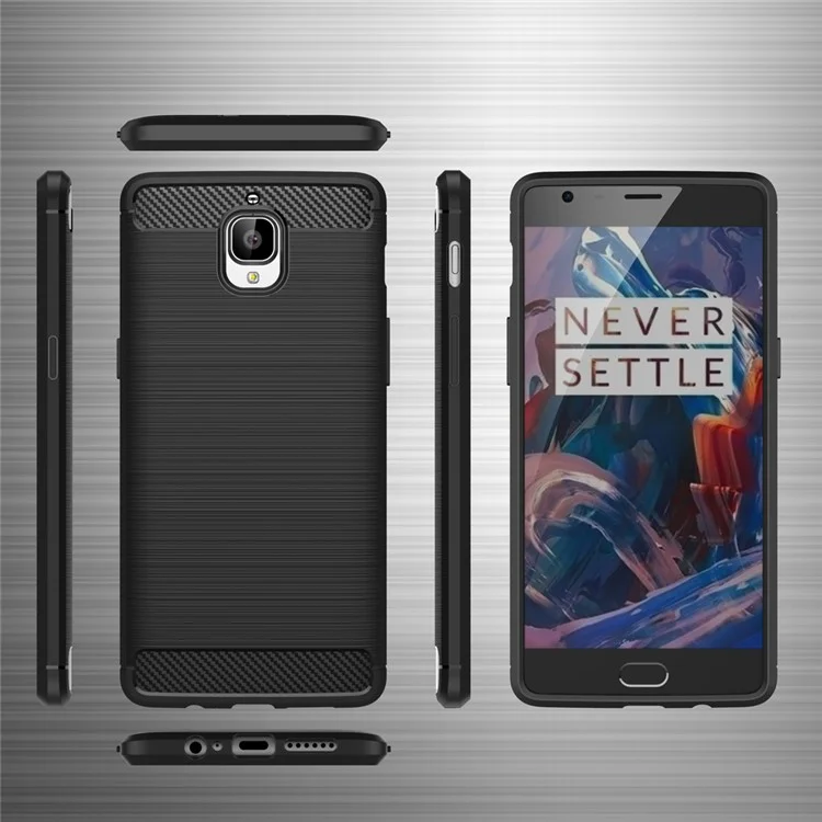 Carbon Fibre Brushed TPU Case for OnePlus 3 / 3T - Black