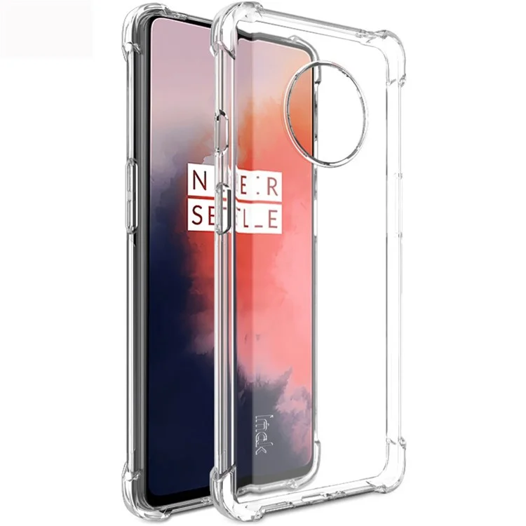 IMAK para OnePlus 7T Capa de telefone macio TPU anti-queda silky [com película protetora de tela] - Transparente