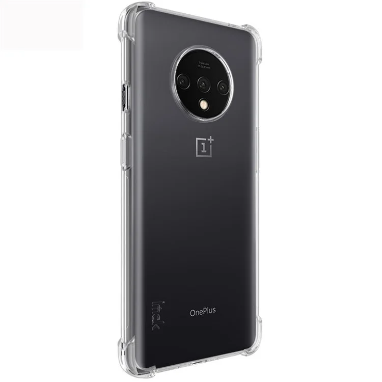 IMAK para OnePlus 7T Capa de telefone macio TPU anti-queda silky [com película protetora de tela] - Transparente