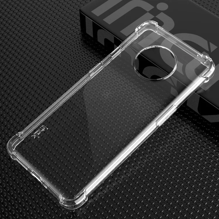 IMAK para OnePlus 7T Capa de telefone macio TPU anti-queda silky [com película protetora de tela] - Transparente