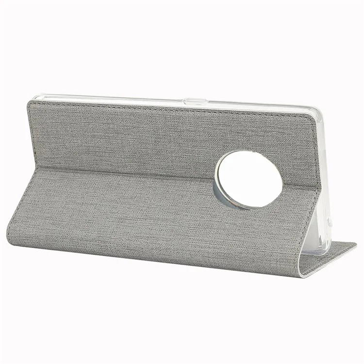 VILI DMX Cross Texture Stand Leather Card Holder Phone Cover for OnePlus 7T - Gris