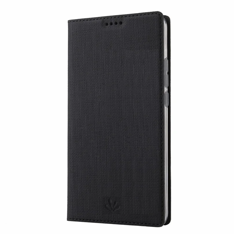 VILI DMX Cross Texture Stand Leather Card Holder Phone Cover for OnePlus 7T - Black