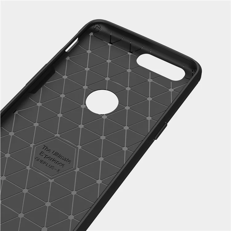 Carbon Fiber Texture Brushed TPU Back Case for OnePlus 5 - Black