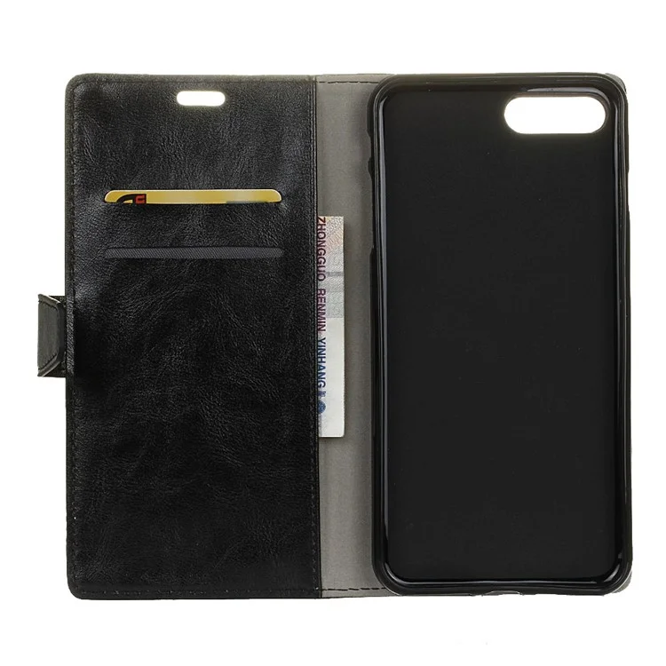 Crazy Horse Magnetic PU Leather Phone Case with Stand for OnePlus 5 - Black