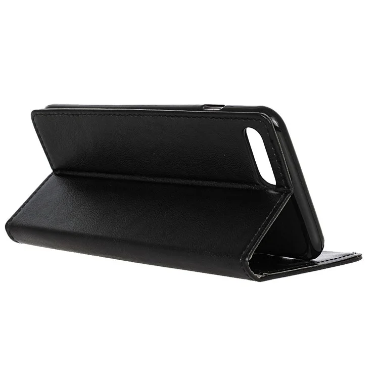 Crazy Horse Magnetic PU Leather Phone Case with Stand for OnePlus 5 - Black
