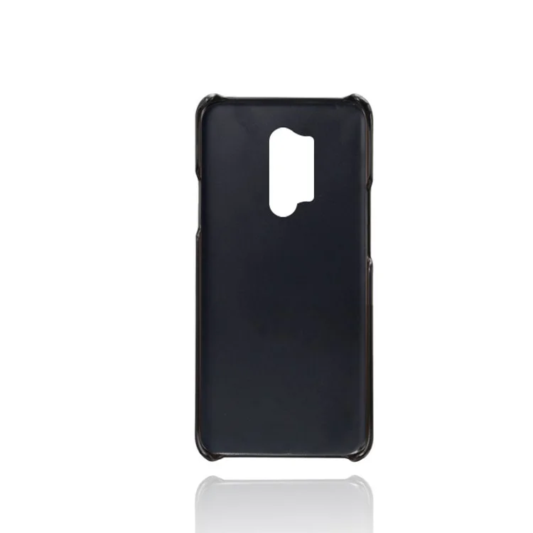 KSQ with Double Card Slots PU Leather Coated Hard PC Cover for OnePlus 8 Pro - Black