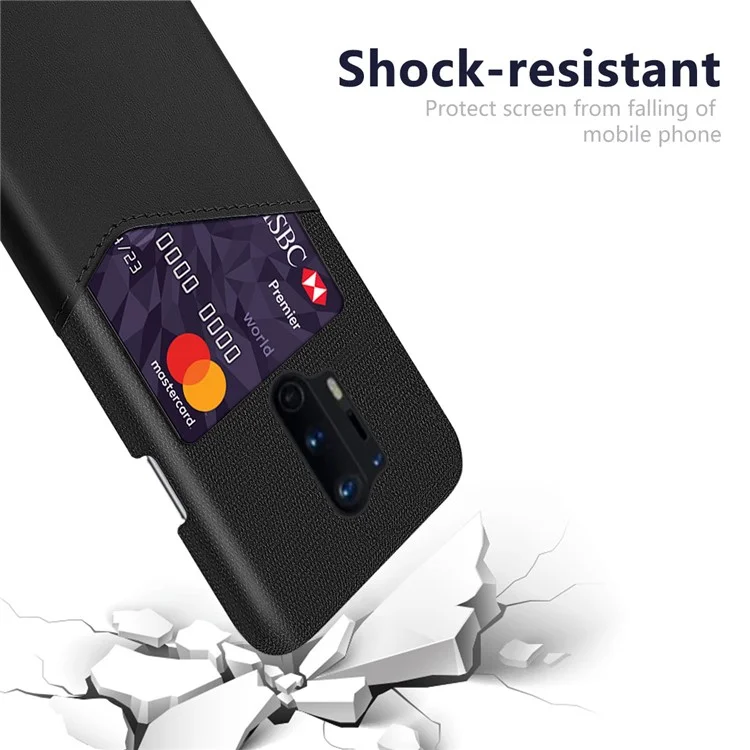 Étui en Cuir PU et Tissu pour Téléphone Portable OnePlus 8 Pro - Noir